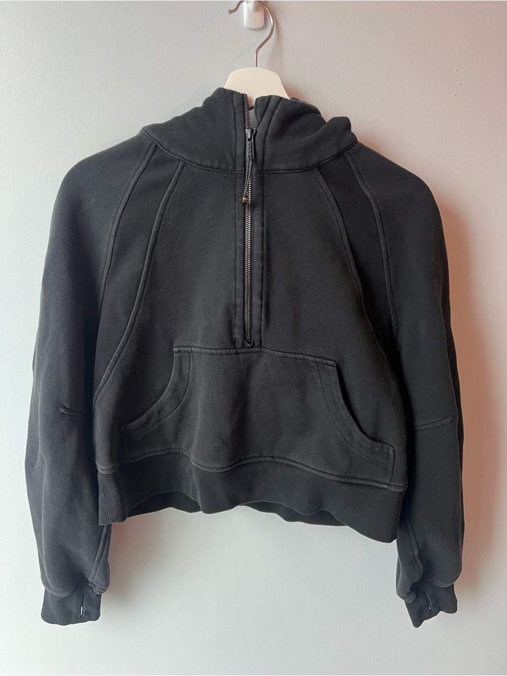 Lululemon Scuba Oversized 1/2 Zip Hoodie Black Women’s xs small - Picture 8 of 9
